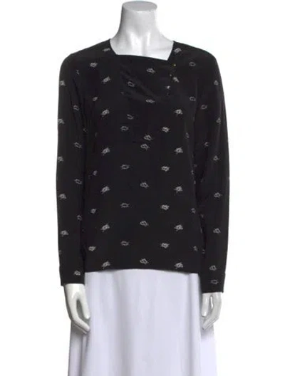 Pre-owned Tibi Silk Square Neckline Top In Black