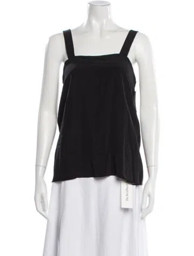 Pre-owned Tibi Silk Square Neckline Top In Black