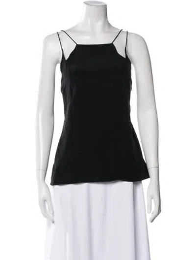 Pre-owned Tibi Silk Square Neckline Top In Black