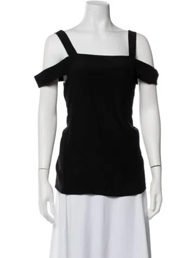 Pre-owned Tibi Silk Square Neckline Top W/ Tags In Black