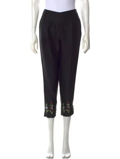 Pre-owned Tibi Silk Straight Leg Pants In Black