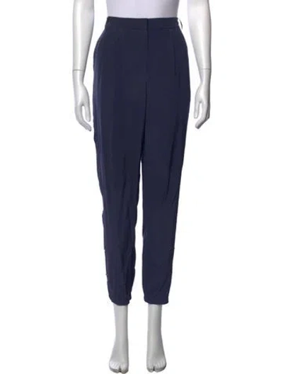 Pre-owned Tibi Silk Straight Leg Pants In Blue