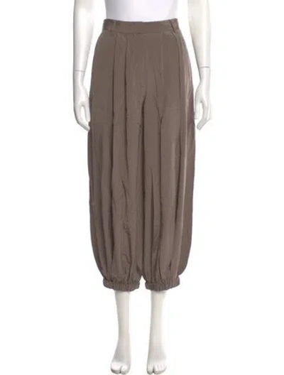 Pre-owned Tibi Silk Straight Leg Pants In Brown