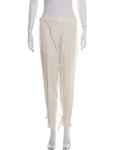 Pre-owned Tibi Silk Straight Leg Pants In Neutrals