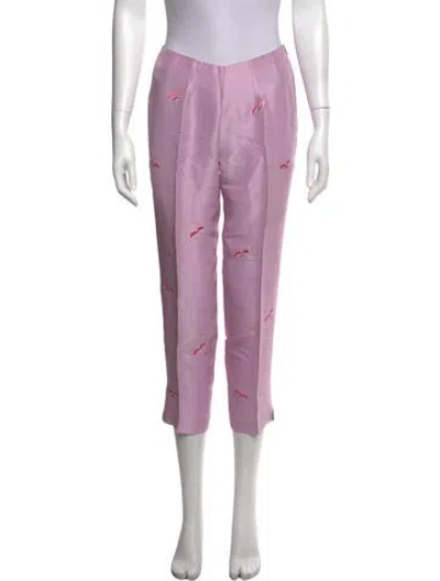 Pre-owned Tibi Silk Straight Leg Pants In Purple