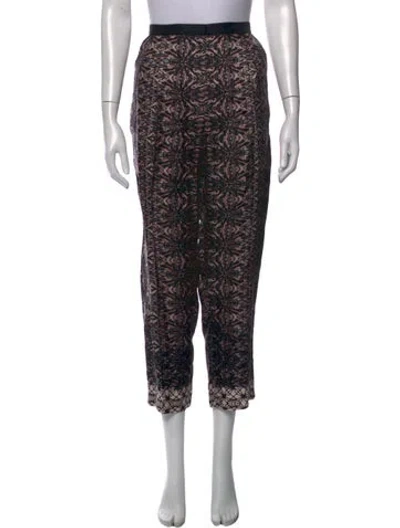 Pre-owned Tibi Silk Straight Leg Pants W/ Tags In Black/pink