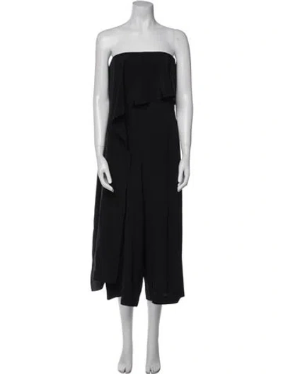 Pre-owned Tibi Silk Strapless Jumpsuit In Black