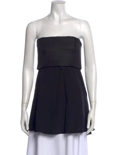 Pre-owned Tibi Silk Strapless Top In Black