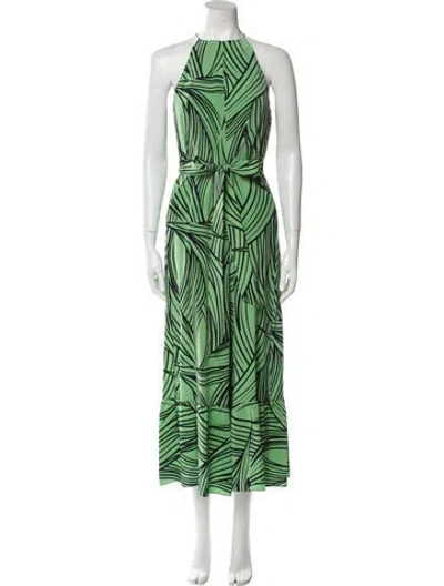 Pre-owned Tibi Silk Striped Jumpsuit W/ Tags In Green