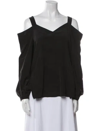 Pre-owned Tibi Silk V-neck Blouse In Black