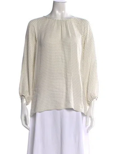 Pre-owned Tibi Silk V-neck Blouse In Black/white