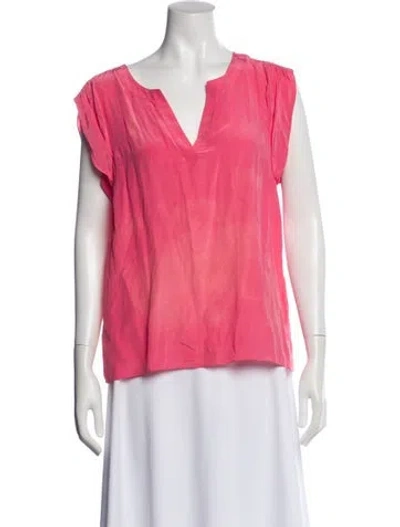 Pre-owned Tibi Silk V-neck Blouse In Pink