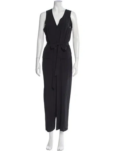 Pre-owned Tibi Silk V-neck Jumpsuit In Black