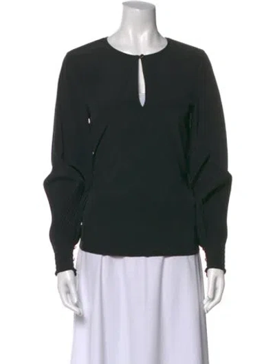 Pre-owned Tibi Silk V-neck Sweatshirt In Black