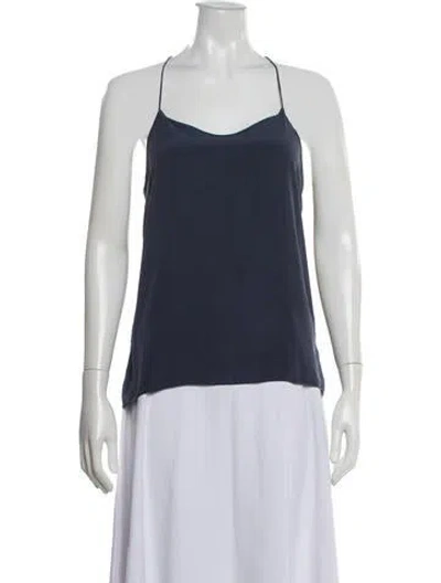Pre-owned Tibi Silk V-neck Top In Black