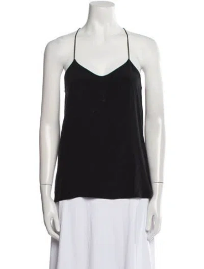Pre-owned Tibi Silk V-neck Top In Black