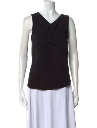 Pre-owned Tibi Silk V-neck Top In Black