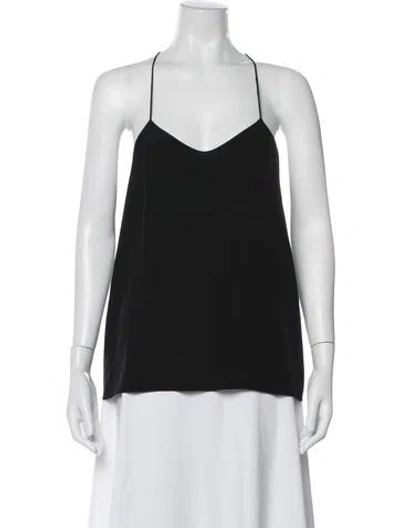 Pre-owned Tibi Silk V-neck Top In Black