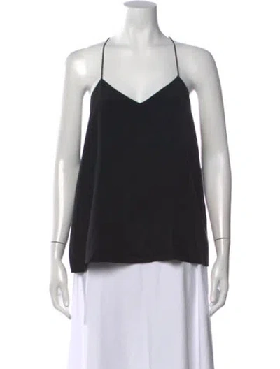 Pre-owned Tibi Silk V-neck Top In Black