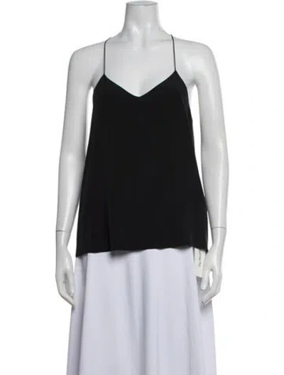 Pre-owned Tibi Silk V-neck Top In Black