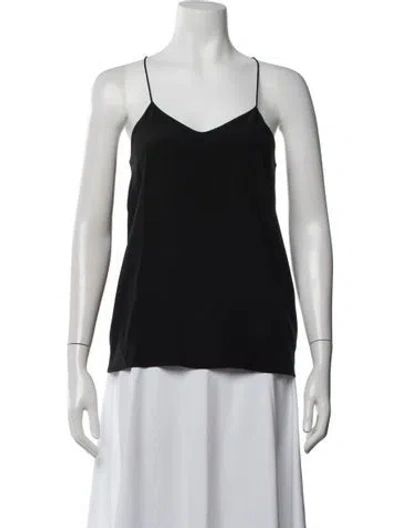 Pre-owned Tibi Silk V-neck Top In Black