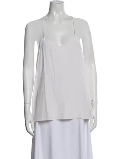Pre-owned Tibi Silk V-neck Top In Blue