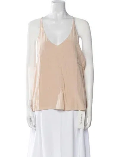 Pre-owned Tibi Silk V-neck Top In Brown