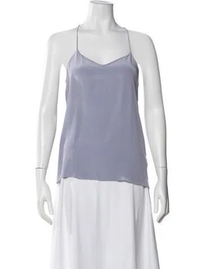 Pre-owned Tibi Silk V-neck Top In Green