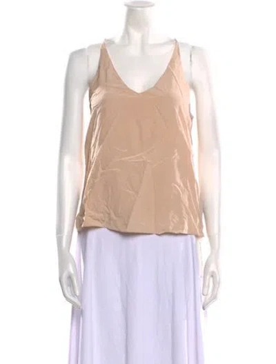 Pre-owned Tibi Silk V-neck Top In Neutral