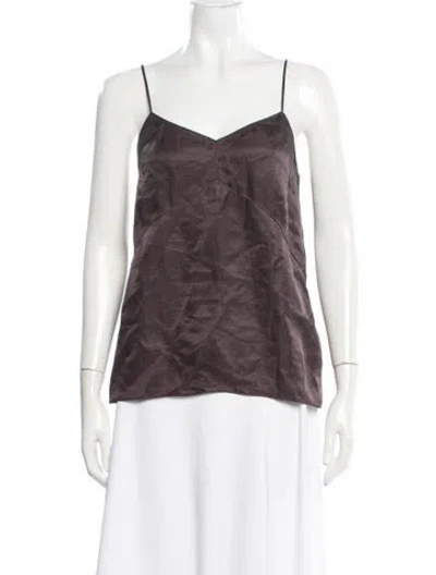 Pre-owned Tibi Silk V-neck Top In Neutral