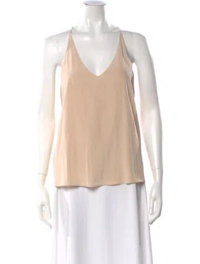 Pre-owned Tibi Silk V-neck Top In Neutral