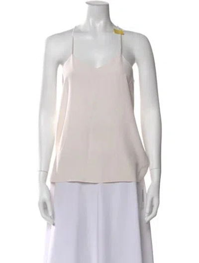 Pre-owned Tibi Silk V-neck Top In Neutral
