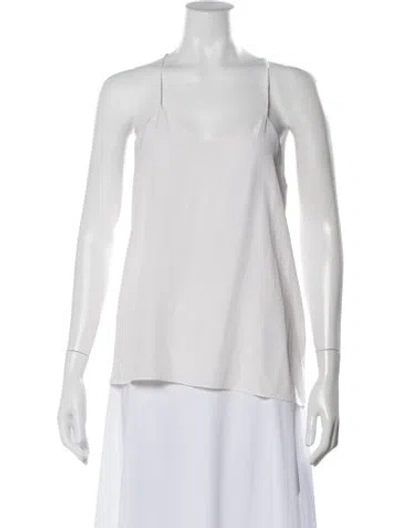 Pre-owned Tibi Silk V-neck Top In Neutral