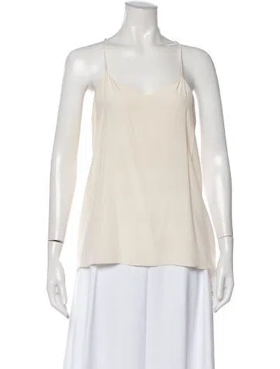 Pre-owned Tibi Silk V-neck Top In Neutral
