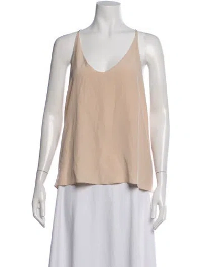 Pre-owned Tibi Silk V-neck Top In Neutrals