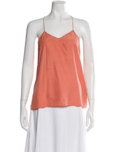 Pre-owned Tibi Silk V-neck Top In Orange
