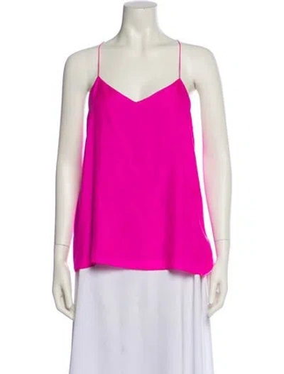 Pre-owned Tibi Silk V-neck Top In Pink