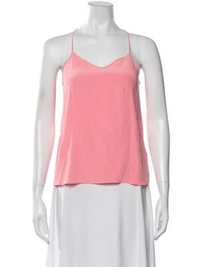 Pre-owned Tibi Silk V-neck Top In Pink