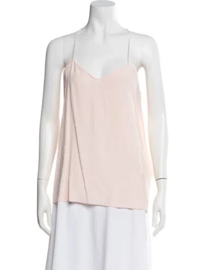 Pre-owned Tibi Silk V-neck Top In Pink