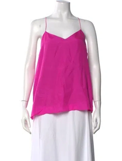 Pre-owned Tibi Silk V-neck Top In Pink