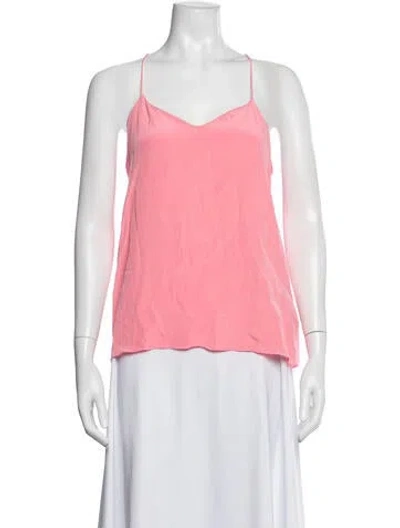 Pre-owned Tibi Silk V-neck Top In Pink