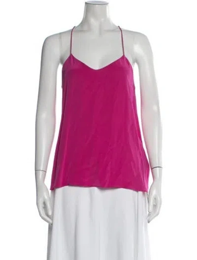 Pre-owned Tibi Silk V-neck Top In Pink