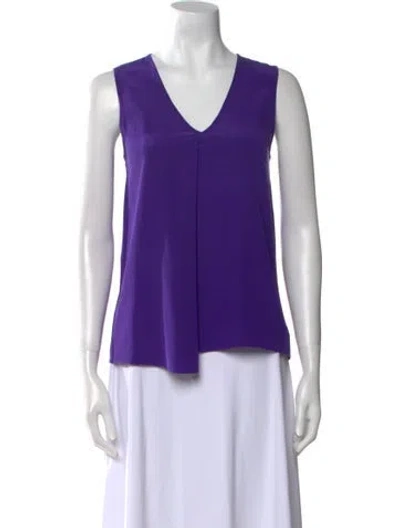 Pre-owned Tibi Silk V-neck Top In Purple