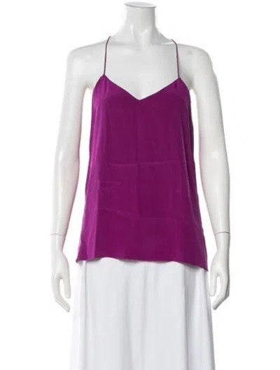 Pre-owned Tibi Silk V-neck Top In Purple