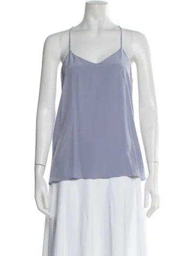 Pre-owned Tibi Silk V-neck Top In Purple