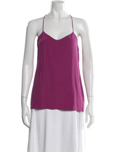 Pre-owned Tibi Silk V-neck Top In Purple