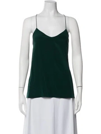 Pre-owned Tibi Silk V-neck Top W/ Tags In Green