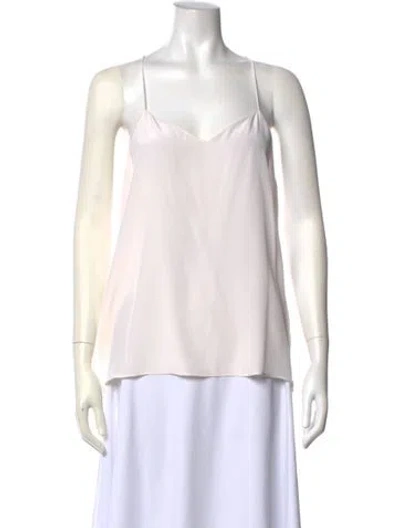 Pre-owned Tibi Silk V-neck Top In White