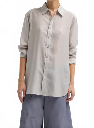 Tibi Silk Voile Charlie Men's Slim Shirt In Stone In White