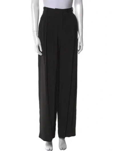 Pre-owned Tibi Silk Wide Leg Pants In Black